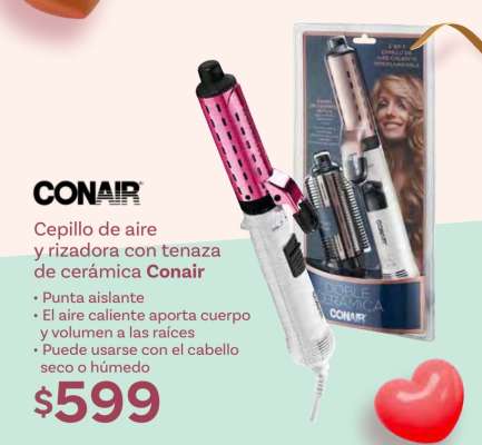 Cepillo de aire y rizadora con tenaza de cerámica Conair