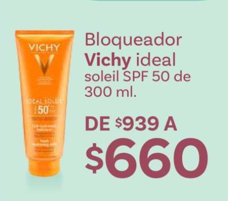 Bloqueador Vichy ideal soleil SPF 50 de 300 ml