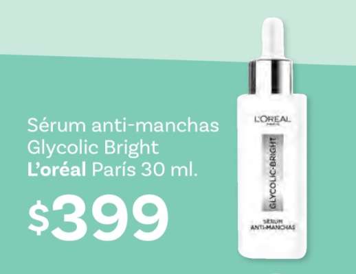 Sérum anti-manchas Glycolic Bright L'oréal París 30 ml