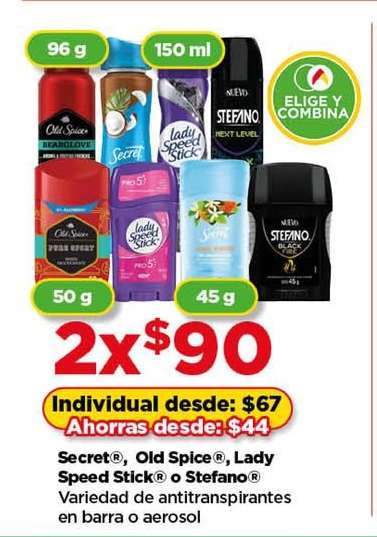 Secret, Old Spice, Lady Speed Stick o Stefano